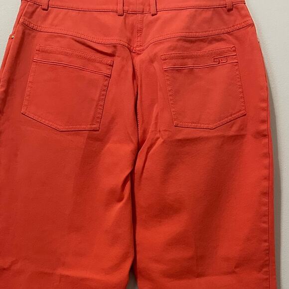 Vintage St. John Sport Marie Gray Coral Casual Pants sz US 8 High rise Wide leg - Picture 7 of 13